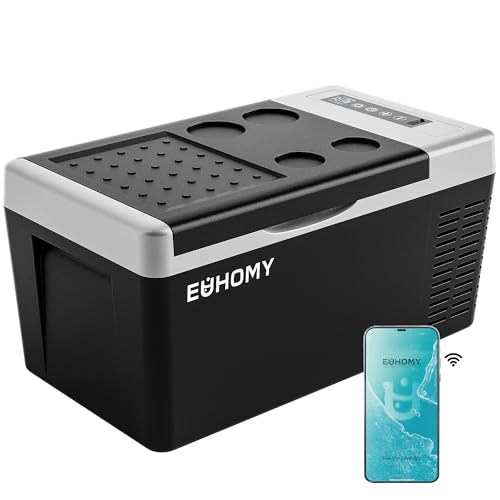 EUHOMY 19QT Portable 12V/24V Compressor Refrigerator and Freezer