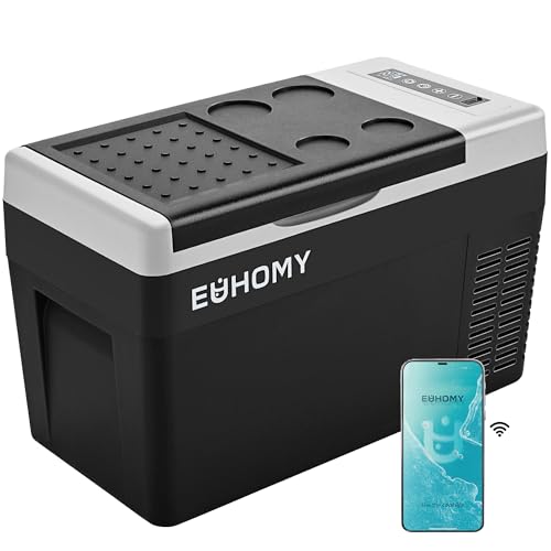 EUHOMY 26QT Portable 12V/24V Compressor Refrigerator with App Control