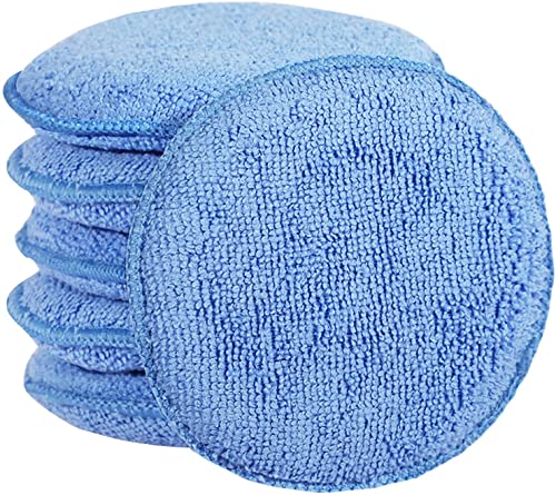 Microfiber Wax Applicator Pads for Car Detailing ,  6 Pack, 5-Inch