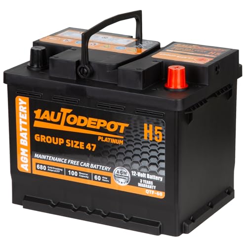 12V 60Ah Group 47 AGM Car Battery with 680 CCA