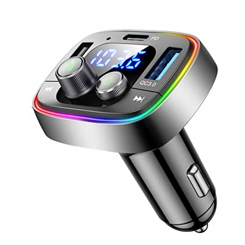 USB C Bluetooth 5.4 FM Car Adapter with Hands-Free Calling and Fast Charging
