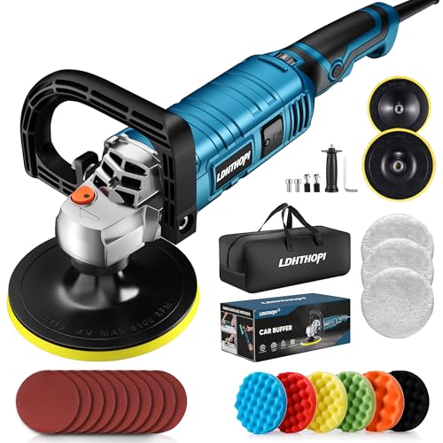 1600W Variable Speed 7-Inch Rotary Buffer Polisher with Detachable Handle