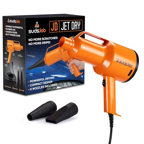 Suds Lab JD Jet Dry Car Blower with Dual Nozzles and Long Power Cord