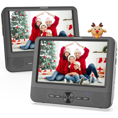 FANGOR 7.5 Inch Dual Screen Portable Car DVD Player