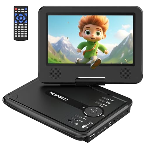 POFOTO 9.5" Portable DVD Player with 7.5" Swivel Screen and Long Battery Life