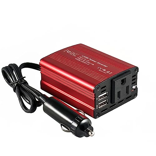 FOVAL 150W Car Power Inverter with Dual USB and AC Outlet