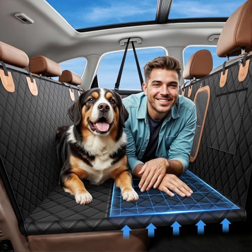 Heavy Duty Waterproof Dog Car Seat Cover with Hard Bottom Extender