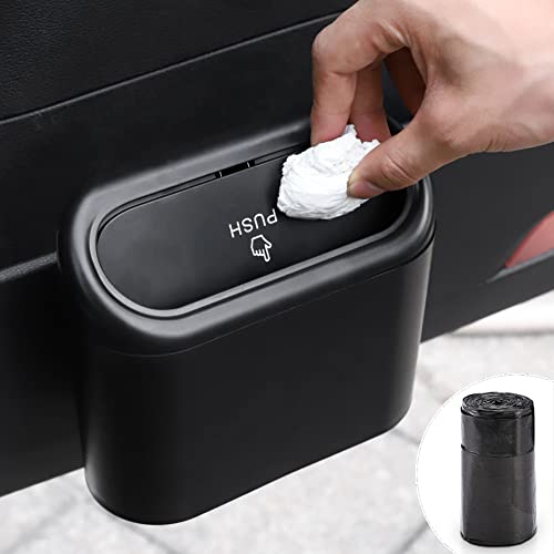 Compact Waterproof Car Trash Can with Lid and Hooks