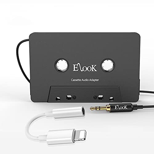 Elook Car Cassette Aux Adapter with 3.5mm Headphone Jack