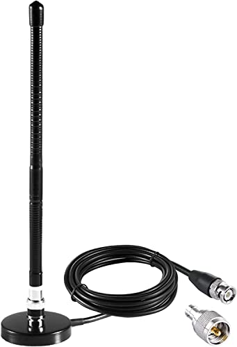 27MHz Long Range Soft Whip Magnetic Base CB Radio Antenna with PL-259/BNC Connector