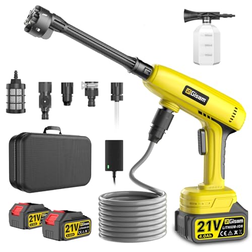 Cordless 1250 PSI Portable Pressure Washer with 2 Batteries and 6-in-1 Nozzle