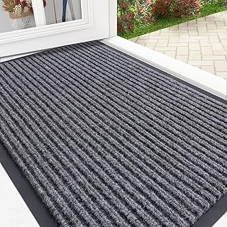 OLANLY Front Door Mat, Waterproof Heavy Duty, 29.5x17, Grey