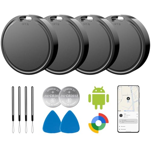 4-Pack Android-Compatible Smart Trackers with 2-Year Battery and IP65 Waterproof Rating