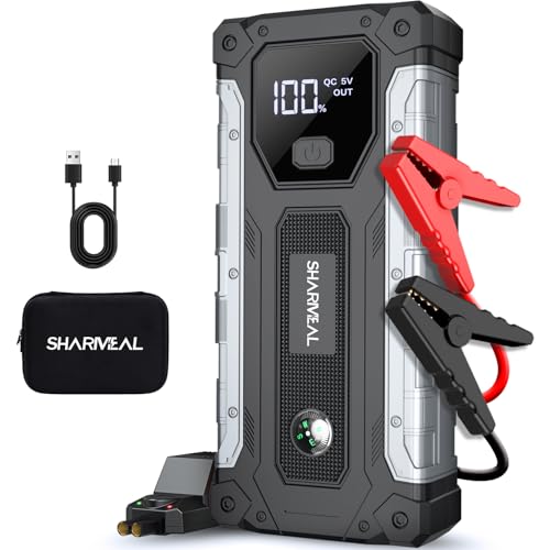 Portable 5000A Car Jump Starter with LED Light and Power Bank