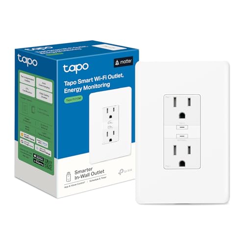 TP-Link Tapo Smart In-Wall Wi-Fi Outlet with Energy Monitoring