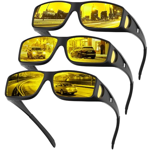 Night Driving Glasses with HD Anti-Glare Yellow Lenses