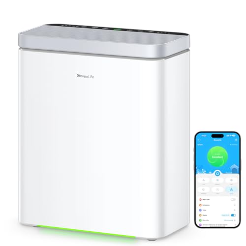 GoveeLife Smart Air Purifier for Large Rooms with PM2.5 Monitor and App Control