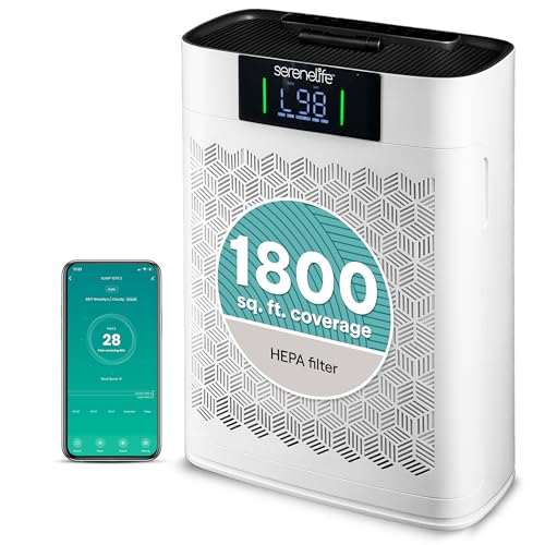 SereneLife HEPA Air Purifier with Smart WiFi and Ultra-Quiet Operation