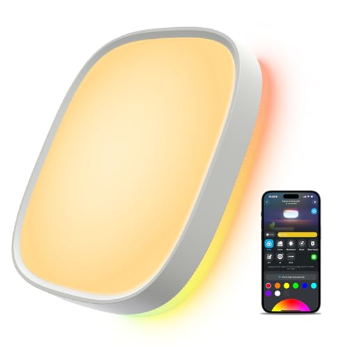 Govee RGBIC LED Smart Square Ceiling Light, 2400 Lumens, Dimmable, 12-Inch