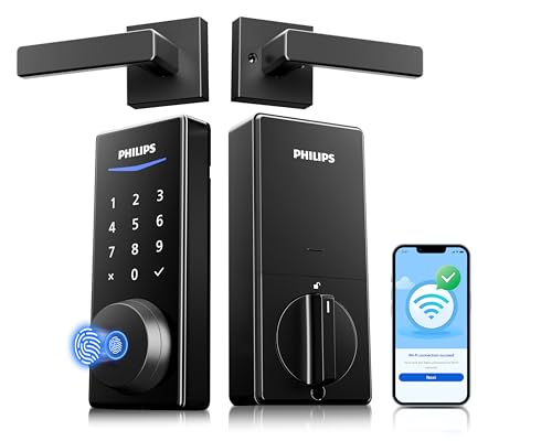 Philips Wi-Fi Smart Keyless Door Lock with Handles and Fingerprint Access