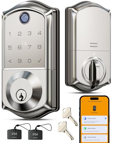 Veise Fingerprint Smart Door Lock with App Control and 8-in-1 Keyless Entry