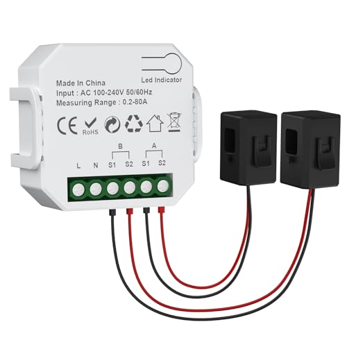 2-Channel WiFi Smart Power Meter with Dual 80A Clamp Sensors