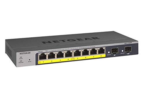 NETGEAR 10-Port Gigabit Ethernet PoE Smart Switch with 8 PoE+ Ports
