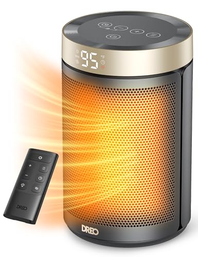 DREO Portable Electric Space Heater with Thermostat and Remote Control