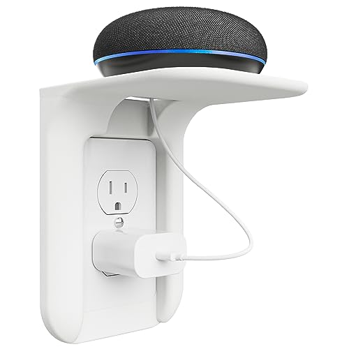 WALI Wall Mount Outlet Shelf with Cord Management and Toothbrush Holders