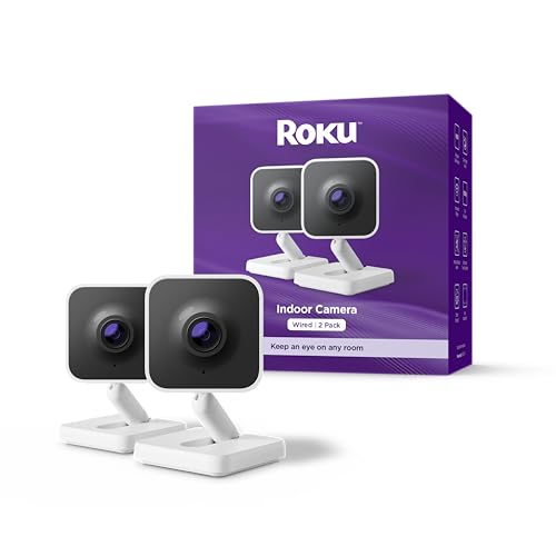 Roku Indoor Security Camera 2-Pack with HD Night Vision and Smart Alerts