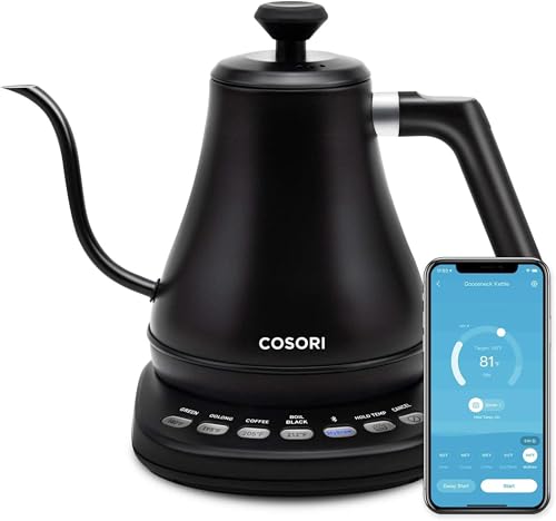 COSORI Electric Gooseneck Kettle with Bluetooth and Variable Temperature Control