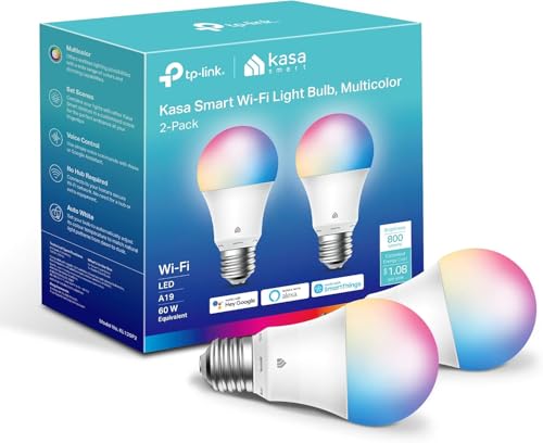 Kasa Smart Color Changing WiFi Light Bulbs ,  2-Pack