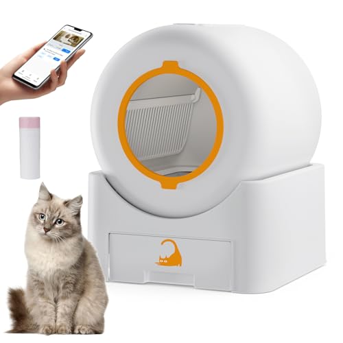 Large Capacity Automatic Self-Cleaning Cat Litter Box with Safety Sensors and App Control