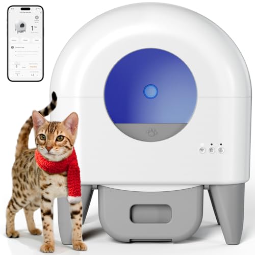 Automatic Self-Cleaning Cat Litter Box with App Control and Safety Sensors