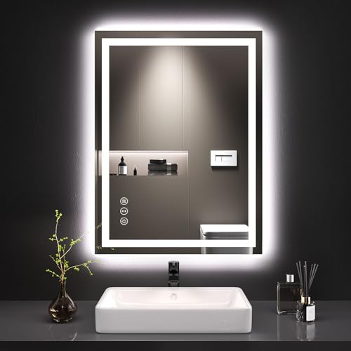 24x32 LED Bathroom Mirror with Dimmable Backlit and Front Light