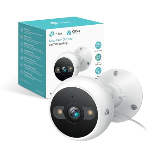Kasa 2K+ Outdoor Wired Security Camera with Night Vision and 2-Way Audio