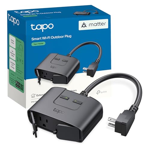 TP-Link Tapo Matter Outdoor Smart Plug with Dual Outlets and Weatherproof Design
