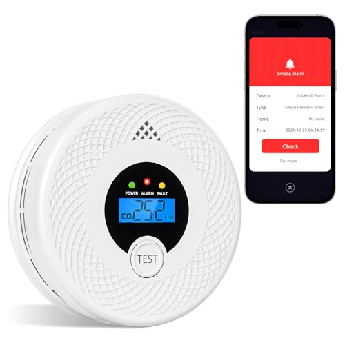 Smart Smoke and Carbon Monoxide Detector with App Alerts
