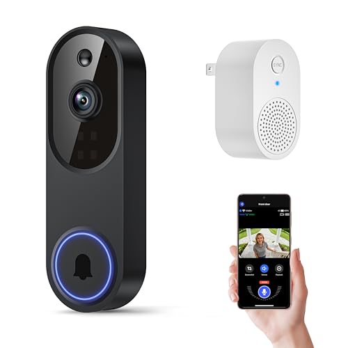 1080p Wireless Wi-Fi Video Doorbell with AI Motion Detection and Two-Way Audio