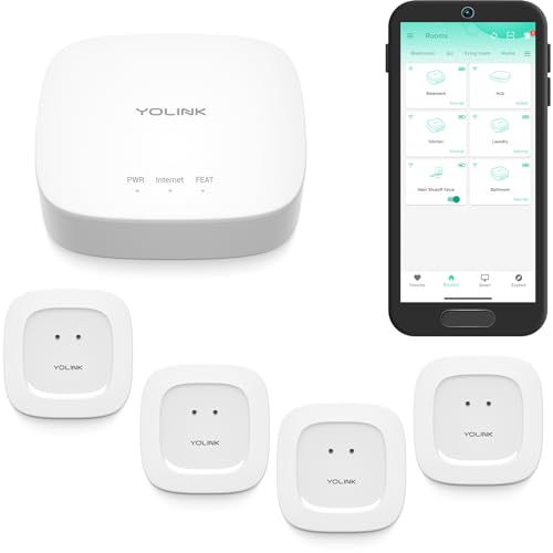 YoLink Water Leak Detection Starter Kit with Hub and 4 Sensors