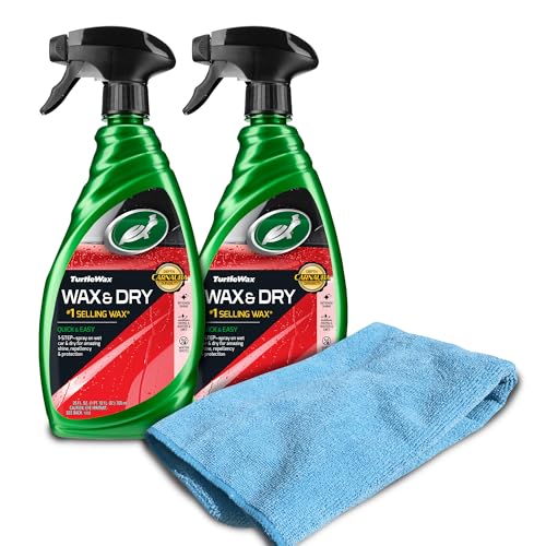 Turtle Wax 1-Step Wax and Dry, 26 oz, Double Pack with Microfiber Towel