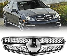 W204 Front Grille for 2008-2014 Mercedes C-Class (Chrome Black)