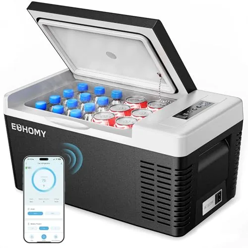 EUHOMY 19qt 12V Car Fridge with Bluetooth App Control
