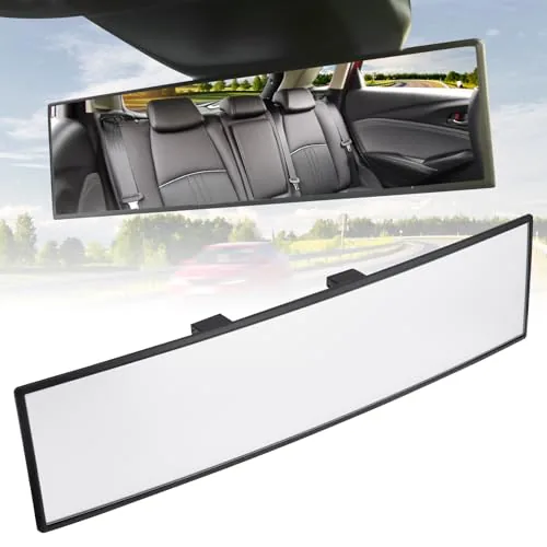 JOYTUTUS 12-Inch Clip-On Panoramic Rear View Mirror