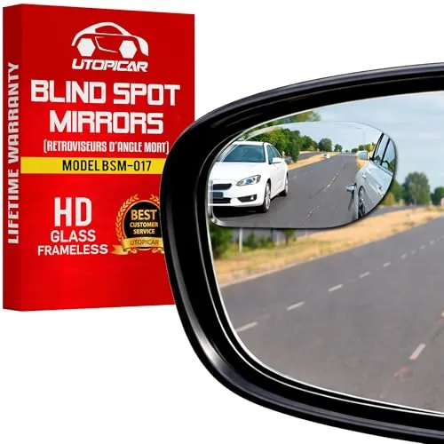 Utopicar Blind Spot Convex Mirror 3x Image 2-Pack