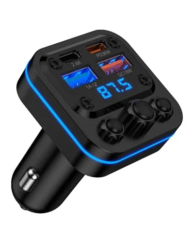 AILKIN BT 5.4 FM Transmitter 54W 4-Port Car Charger