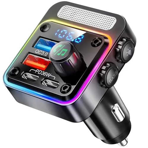 Nulaxy BC91 FM Transmitter 54W 4-Port Fast Charging