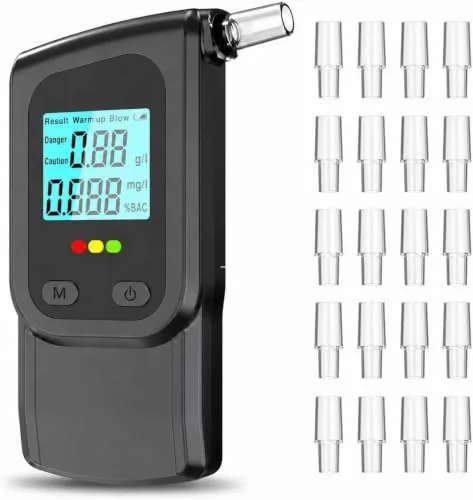 KADNCST Portable Breathalyzer BAC Tester with 20 Mouthpieces