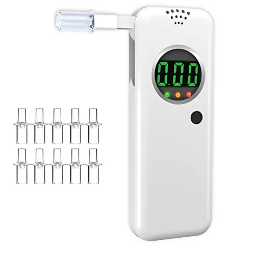 Layfitty Breathalyzer with LCD Display and 10 Mouthpieces