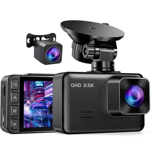 E-YEEGER S50 Dual Dash Cam 2.5K Front 1080P Rear